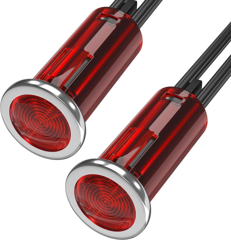DAIERTEK Indicator Light 12V Red Snap-in 1/2" Panel Mount LED Indicator Light 12 Volt 0.5" Pilot Light -2pcs - Image 1